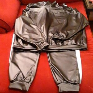 NWT Fashion Nova faux leather jogger set